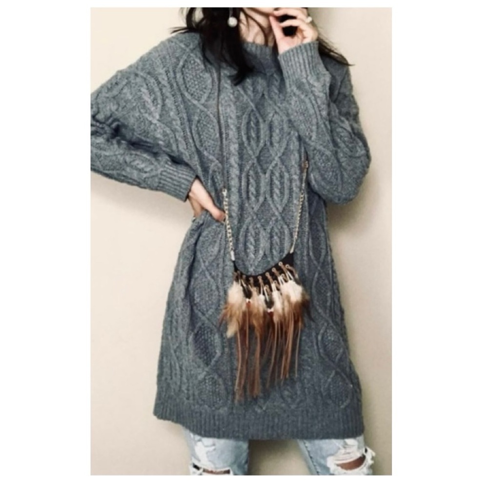 🎄 CAARA Gray Cozy Warm Knit Sweater Dress or Tunic NWT M
